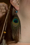 peacock feather earring